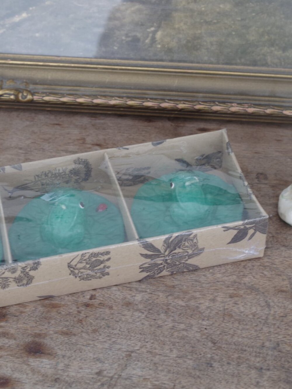 Three Floating Frogs On Lily Pads Candle